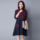 Plaid A-line Shirtdress