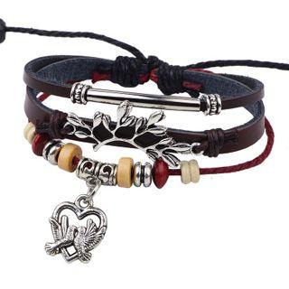 Dove Triple-strand Genuine Leather Bracelet