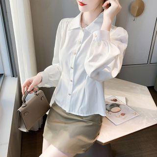 Lantern-sleeve Cropped Sleeve Blouse