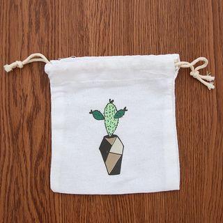 Drawstring Printed Canvas Pouch