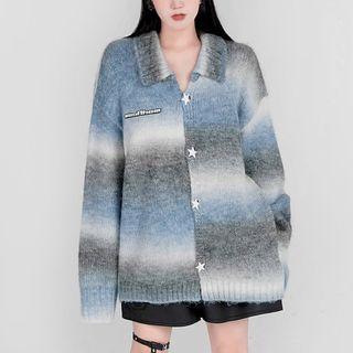 Collared Gradient Cardigan