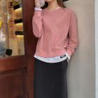 Mock Two-piece Flare-cuff Pullover
