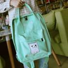 Canvas Cat Print Backpack