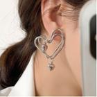 Heart Alloy Earring A - 1 Pair - 925 Silver Needle - Silver - One Size