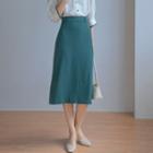 Midi Pencil Skirt / Elbow-sleeve Blouse