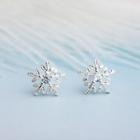 Snowflake Stud Earring 1 Pair - 925 Silver - Stud Earring - Snowflake - Silver - One Size