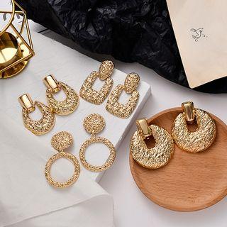 Textured Alloy Dangle Earring