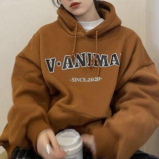 Lettering Hoodie Lettering - Caramel - One Size