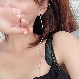 Non-matching Rhinestone Eye Dangle Earring