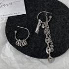 Alloy Asymmetrical Dangle Earring Pig Nose Earring - Silver - One Size