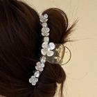 Flower Acrylic Hair Clamp Transparent & White - One Size