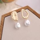 Non-matching Faux-pearl Earring 1 Pair - 925 Silver - As Shown In Figure - One Size