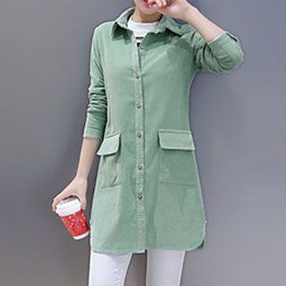 Corduroy Long-sleeve Shirtdress