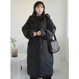 Hooded Tie-waist Puffer Coat