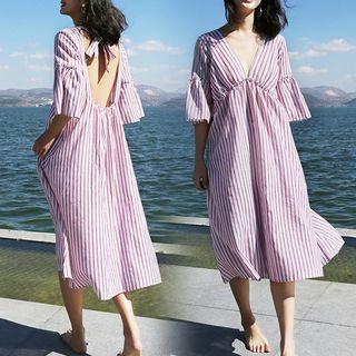 Backless Striped Sundress