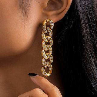 Chunky Chain Rhinestone Alloy Dangle Earring