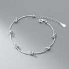 Beaded Bracelet 1pc - Silver - One Size
