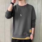 Mock Two-piece Long Sleeve Lettering Sweatshirt