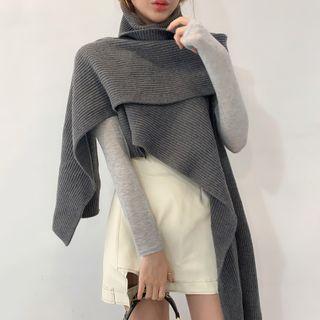 Turtleneck Asymmetric Sweater / Midi Skirt