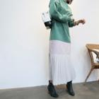 Pleated-hem Color-block Maxi Pullover Dress