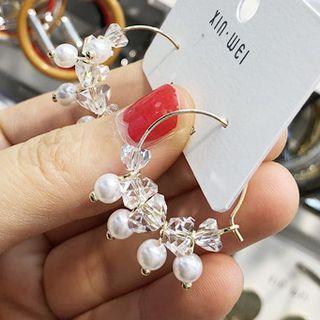 Faux Pearl Faux Crystal Hoop Earring As Shown In Figure - One Size