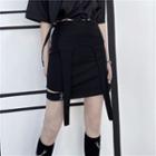 Strappy Cutout Mini A-line Skirt