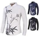 Long Sleeve Bamboo Print Shirt