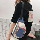 Color Block Canvas Belt Bag