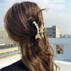 Mermaid Tail Faux Pearl Hair Claw Gold - One Size