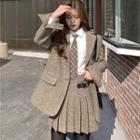 Blazer / Pleated Skirt / Shirt / Tie / Set