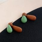 Drop Earring 1 Pair - Brown & Green - One Size