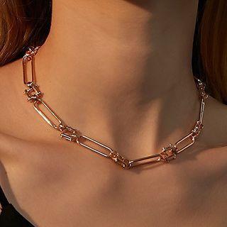 Chained Choker Necklace 01kc-dz-385 - Gold - One Size