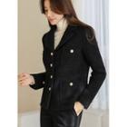 Single-breasted Faux-pearl Boucl  Jacket