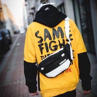 Color Block Letter Sling Bag