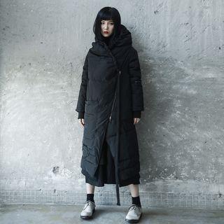 Hooded Midi Padded Coat Black - One Size
