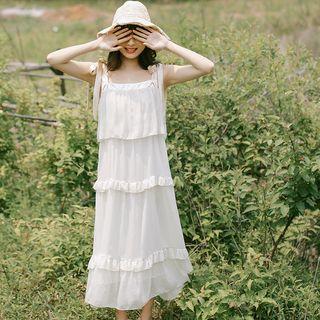 Sleeveless Tiered Chiffon Maxi Dress