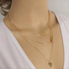 Alloy Geometric Pendant Layered Necklace As Shown In Figure - One Size
