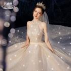 Glitter Halter Wedding Ball Gown
