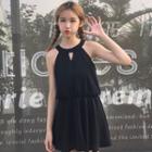 Cutout Halter A-line Dress