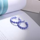Hoop Earring 44 - 1 Pair - Rose - Purplish Blue - One Size