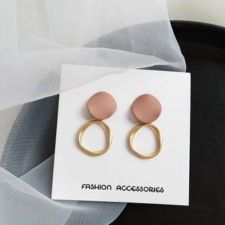 Hoop Drop Earring 1 Pair - Ear Studs - Dark Pink - One Size