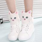 Cat Faux Leather High-top Sneakers