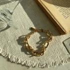 Heart-charm Chain Bracelet Gold - One Size
