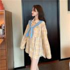 Long-sleeve Button-down Plaid Shirt