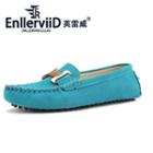 Genuine-leather Stitched Buckle Flats