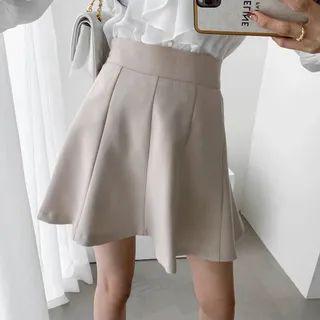 Flared Paneled Miniskirt