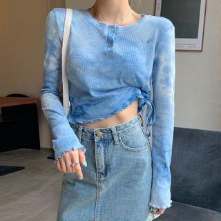 Tie Dye Long-sleeve T-shirt Blue - One Size