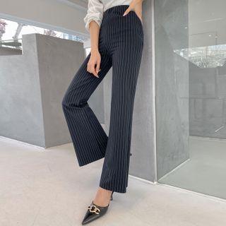 Boot-cut Pinstripe Dress Pants