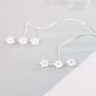 Floral Swirl Drop Earring Silver - One Size