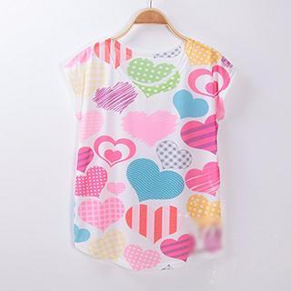 Heart Print Short-sleeve T-shirt